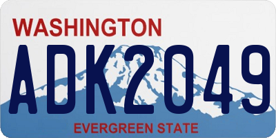 WA license plate ADK2049