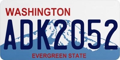 WA license plate ADK2052