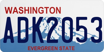 WA license plate ADK2053