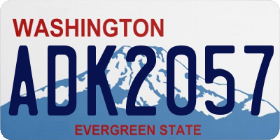 WA license plate ADK2057