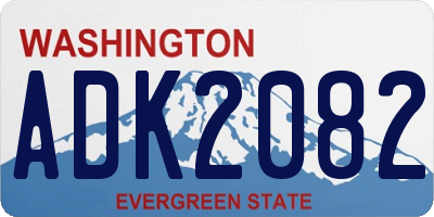 WA license plate ADK2082