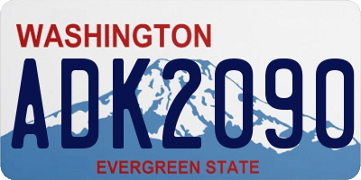 WA license plate ADK2090