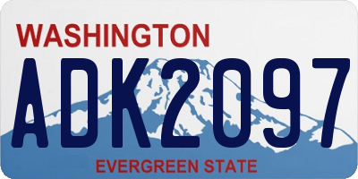 WA license plate ADK2097