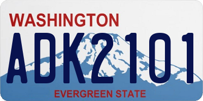 WA license plate ADK2101