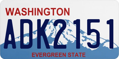 WA license plate ADK2151