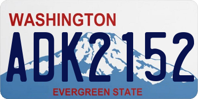 WA license plate ADK2152