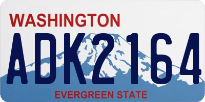 WA license plate ADK2164