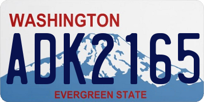 WA license plate ADK2165