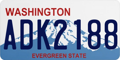 WA license plate ADK2188