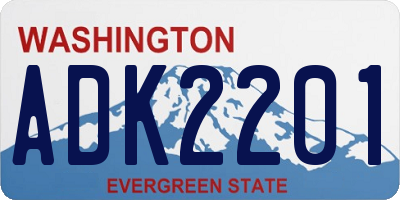 WA license plate ADK2201