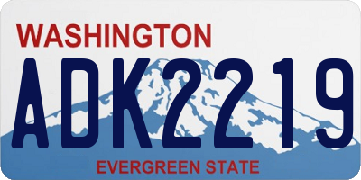 WA license plate ADK2219
