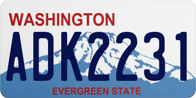 WA license plate ADK2231