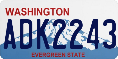 WA license plate ADK2243