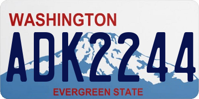 WA license plate ADK2244