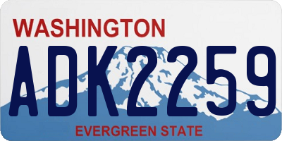 WA license plate ADK2259