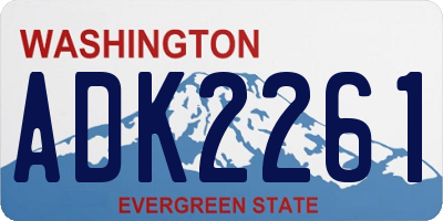 WA license plate ADK2261