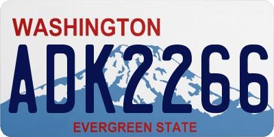 WA license plate ADK2266
