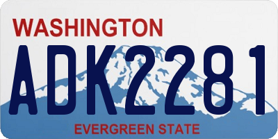 WA license plate ADK2281