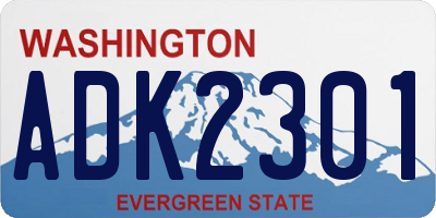 WA license plate ADK2301