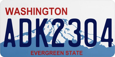 WA license plate ADK2304