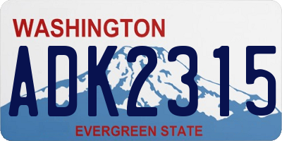 WA license plate ADK2315