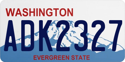 WA license plate ADK2327