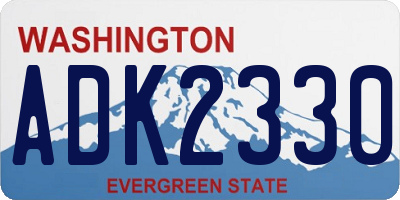 WA license plate ADK2330
