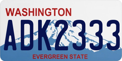 WA license plate ADK2333
