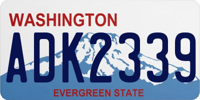 WA license plate ADK2339