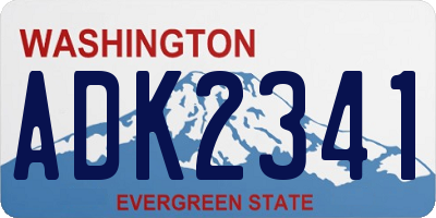 WA license plate ADK2341