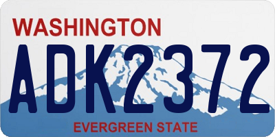 WA license plate ADK2372