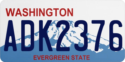 WA license plate ADK2376