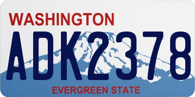 WA license plate ADK2378