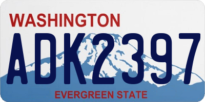 WA license plate ADK2397