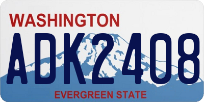 WA license plate ADK2408