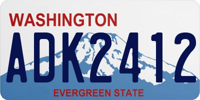 WA license plate ADK2412