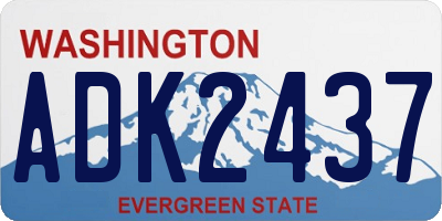 WA license plate ADK2437