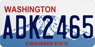 WA license plate ADK2465