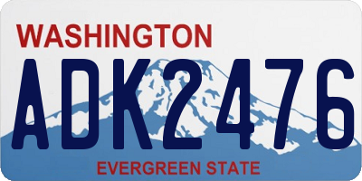 WA license plate ADK2476