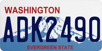 WA license plate ADK2490
