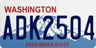 WA license plate ADK2504