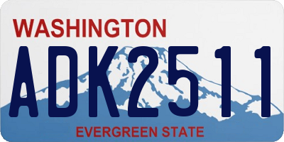 WA license plate ADK2511