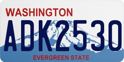 WA license plate ADK2530