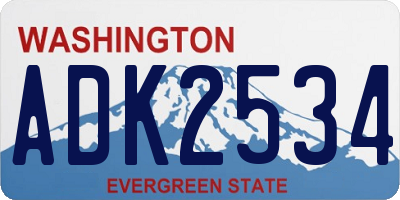 WA license plate ADK2534