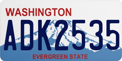 WA license plate ADK2535