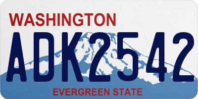 WA license plate ADK2542