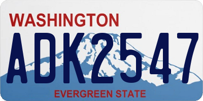 WA license plate ADK2547