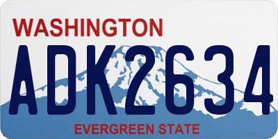 WA license plate ADK2634
