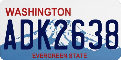 WA license plate ADK2638