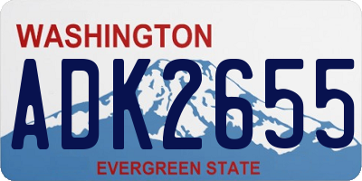 WA license plate ADK2655